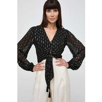 Long sleeves sequins blouse