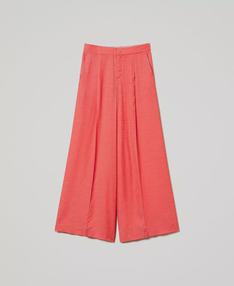 Jacquard palazzo trousers