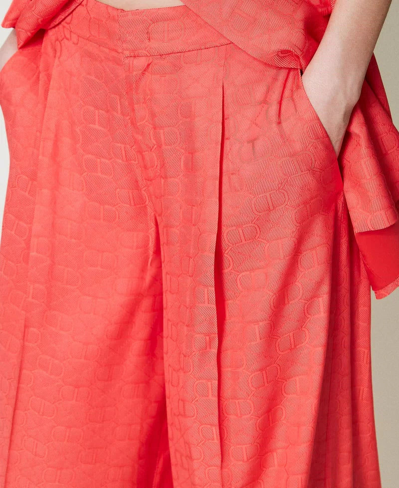 Jacquard palazzo trousers