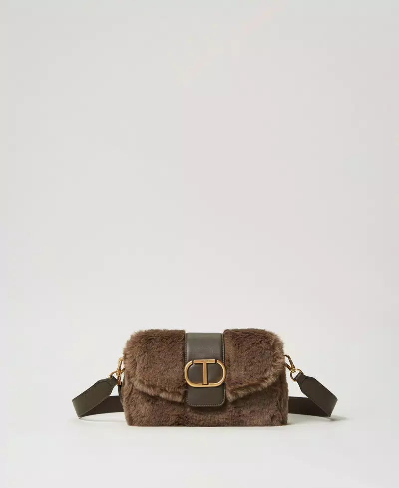 Brown Faux Shoulder Bag