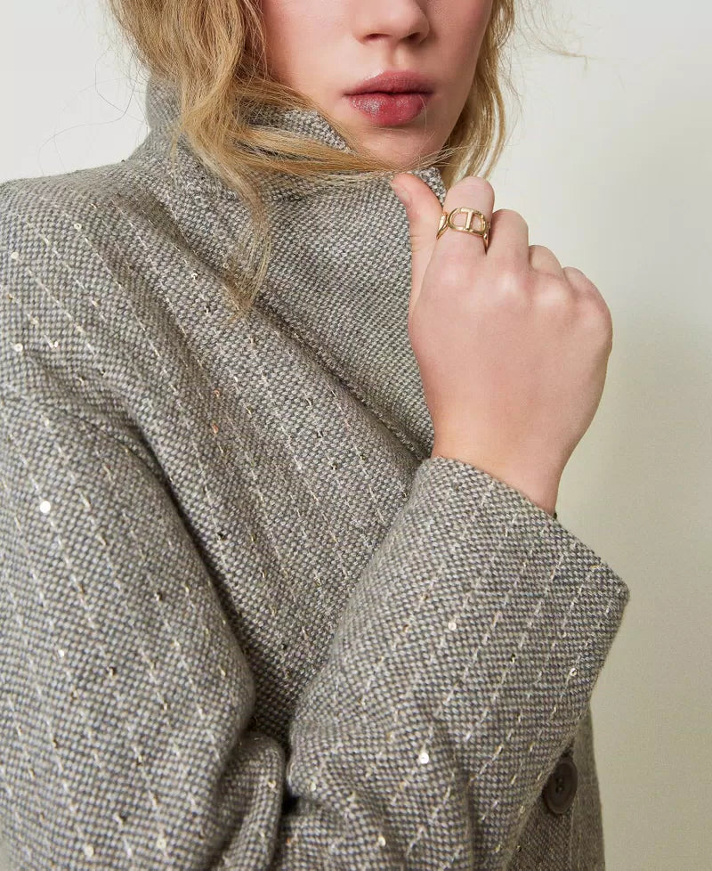 Wool Coat With Sequins