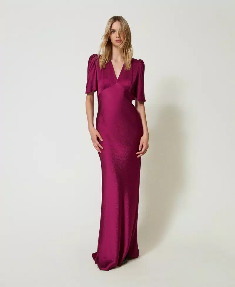 Long Hammered Satin Dress