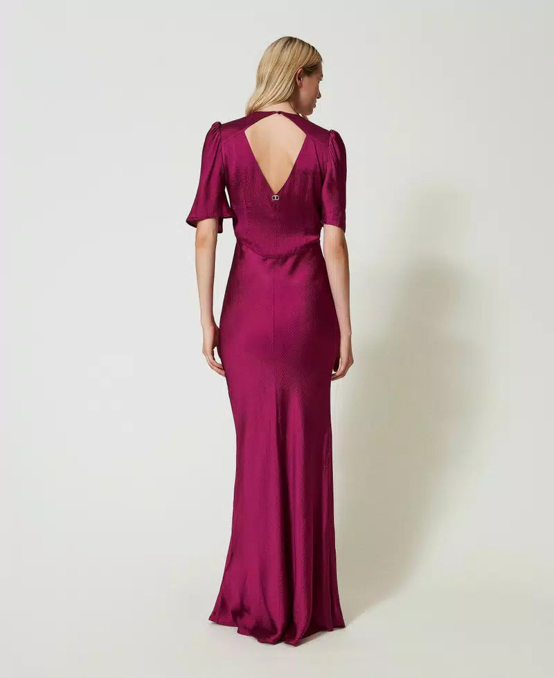 Long Hammered Satin Dress