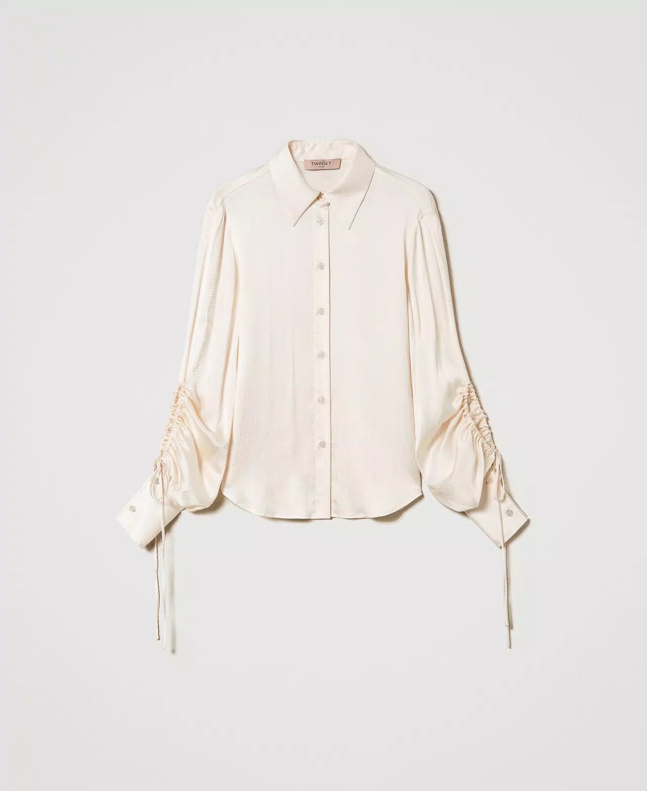 Hammered satin shirt with cut-out