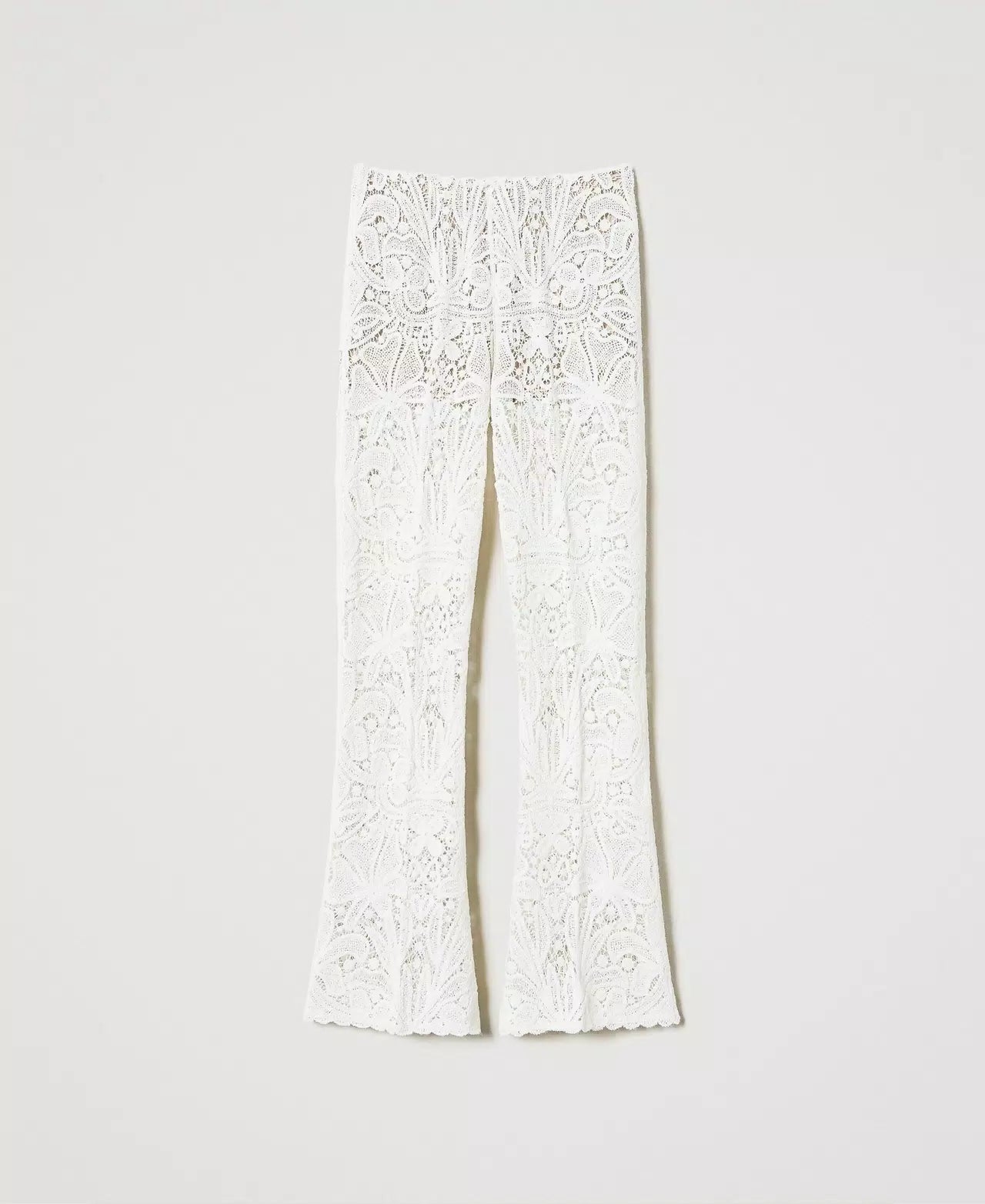 Floral crochet trousers