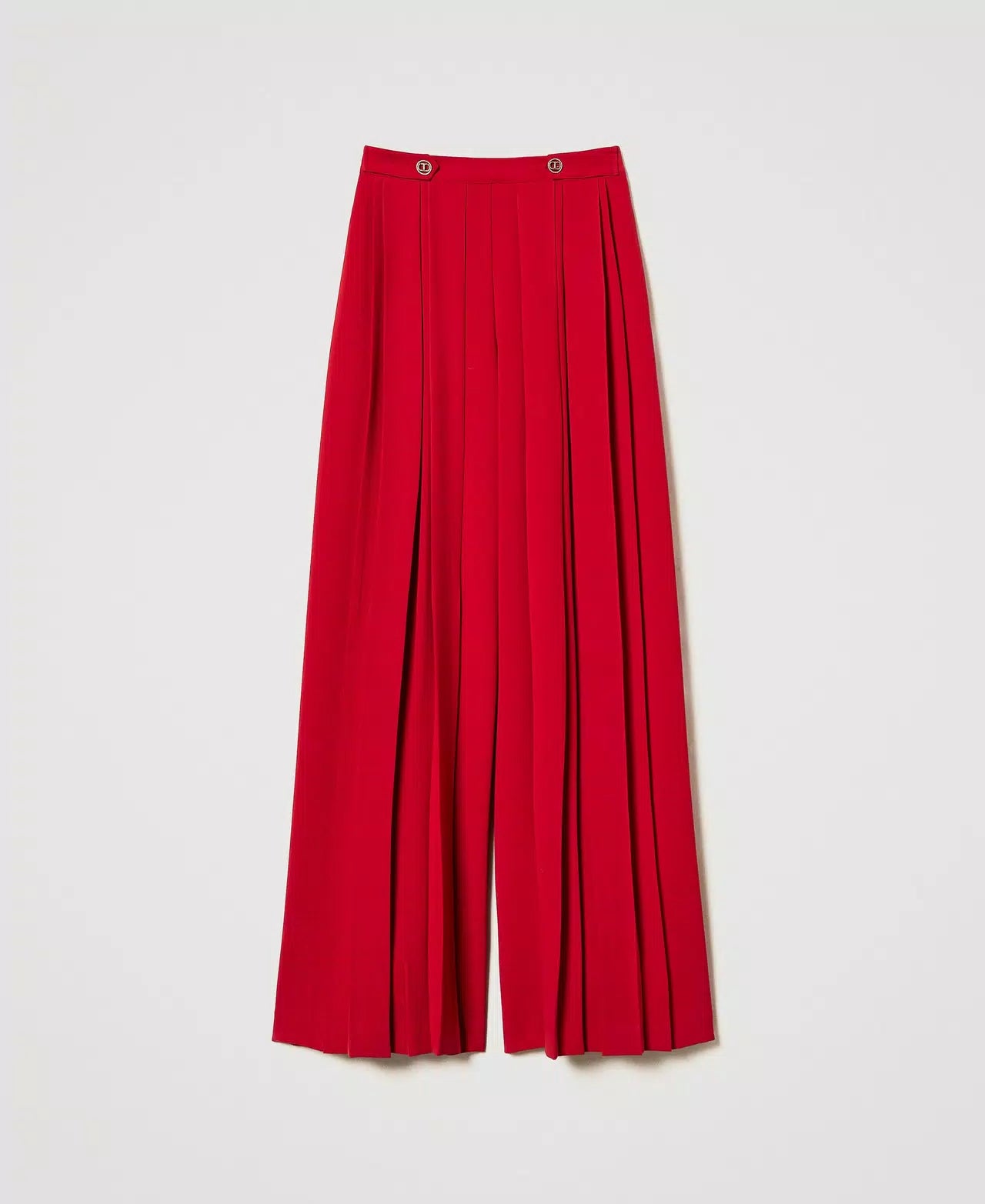 Red crêpe trousers