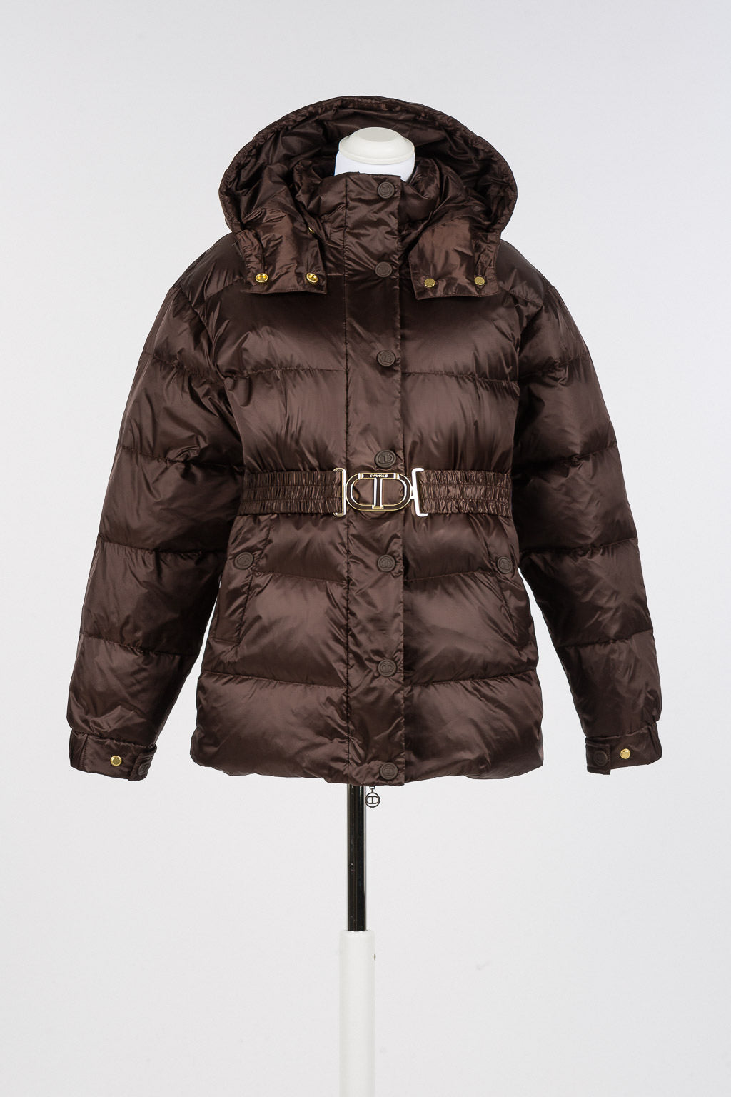 Chocolate Padded Jacket with Belt