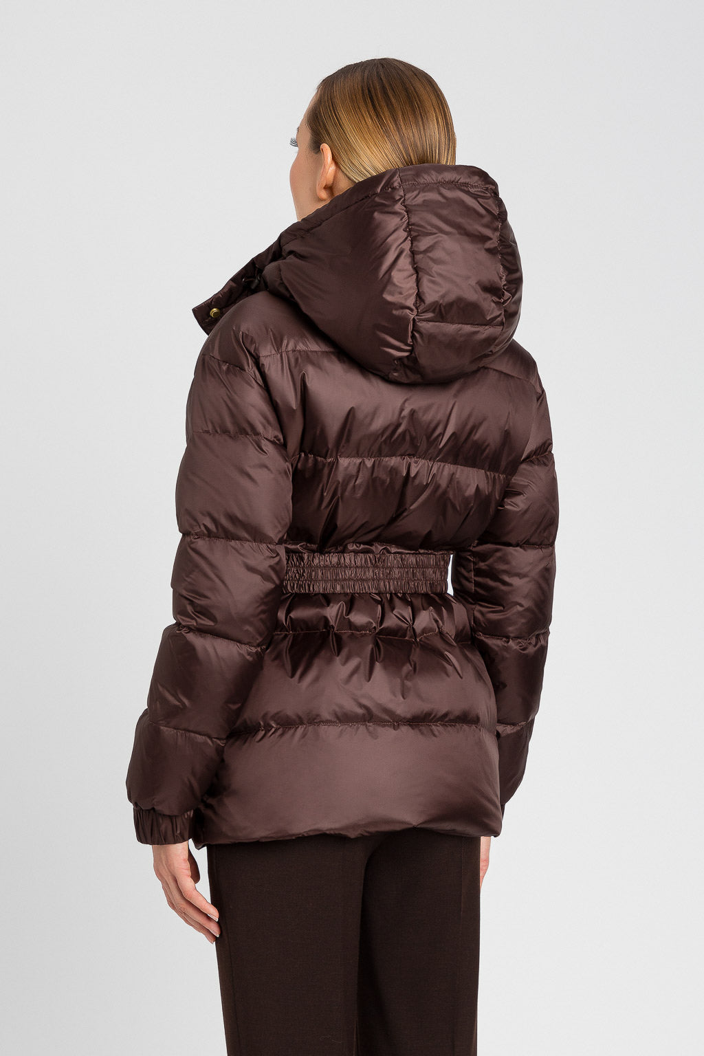 Chocolate Padded Jacket with Belt