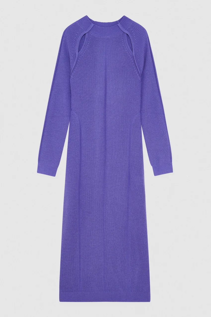 Purple Midi Knit Dress