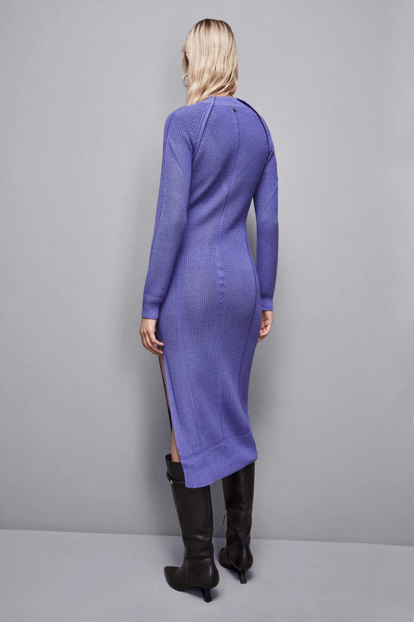 Purple Midi Knit Dress