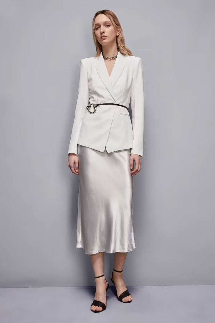 Fluid satin skirt