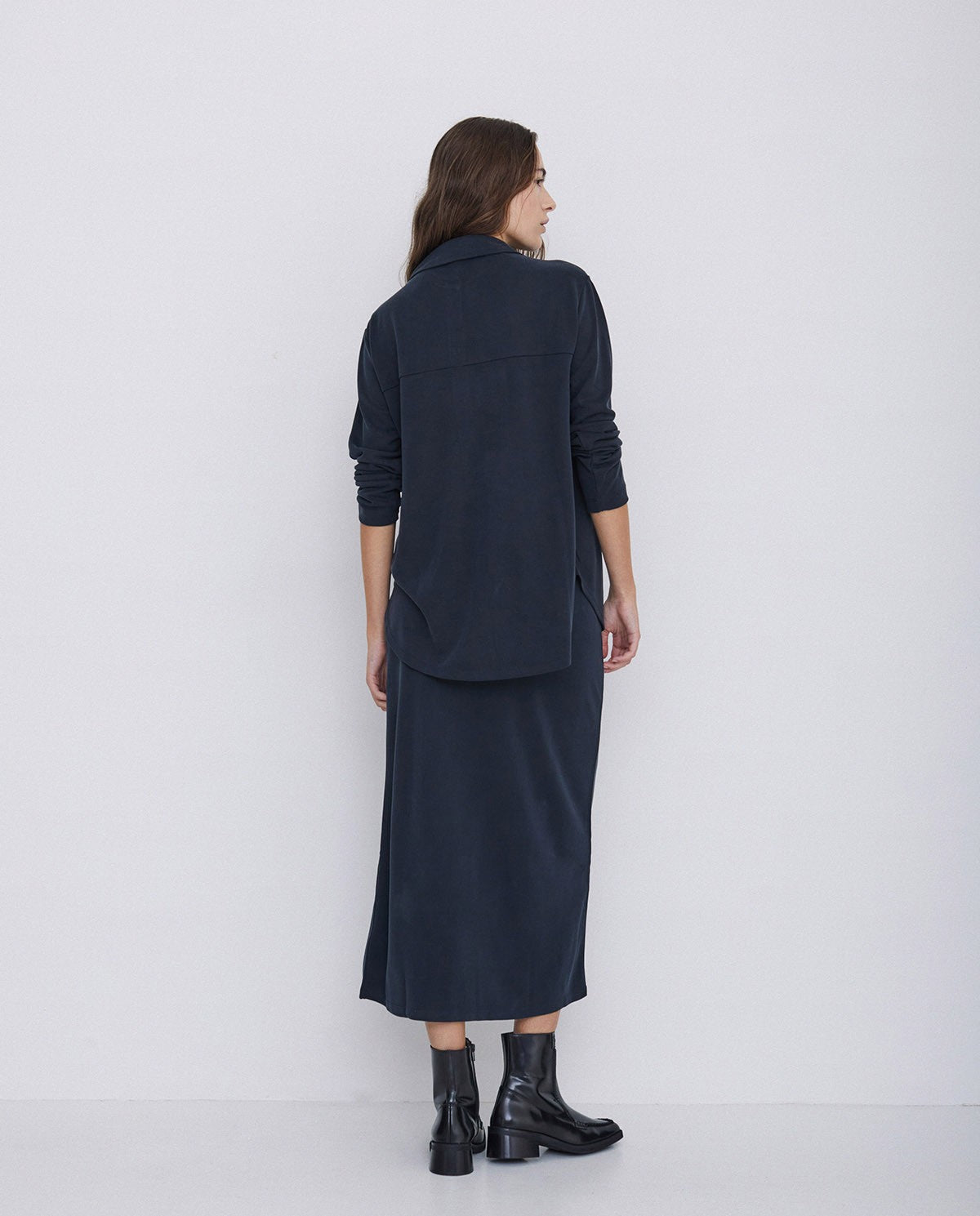 Knit Midi Skirt Black