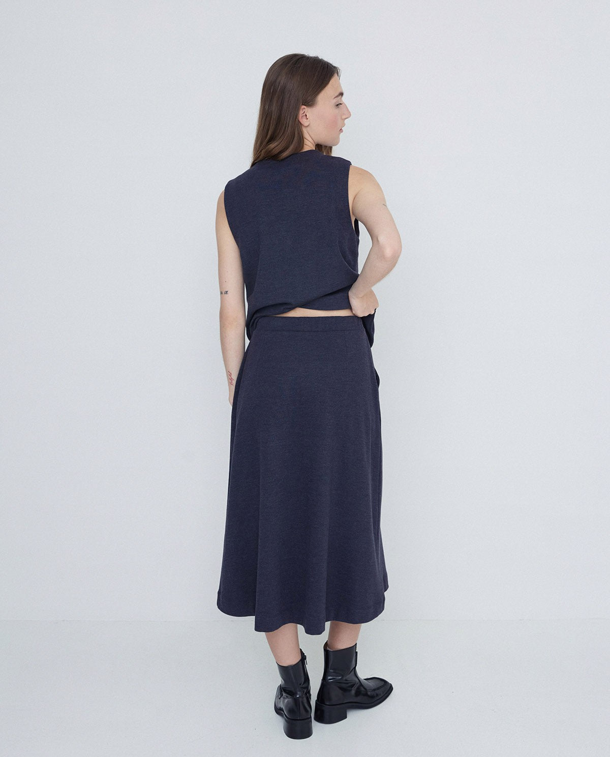 Pleated Skirt Navy