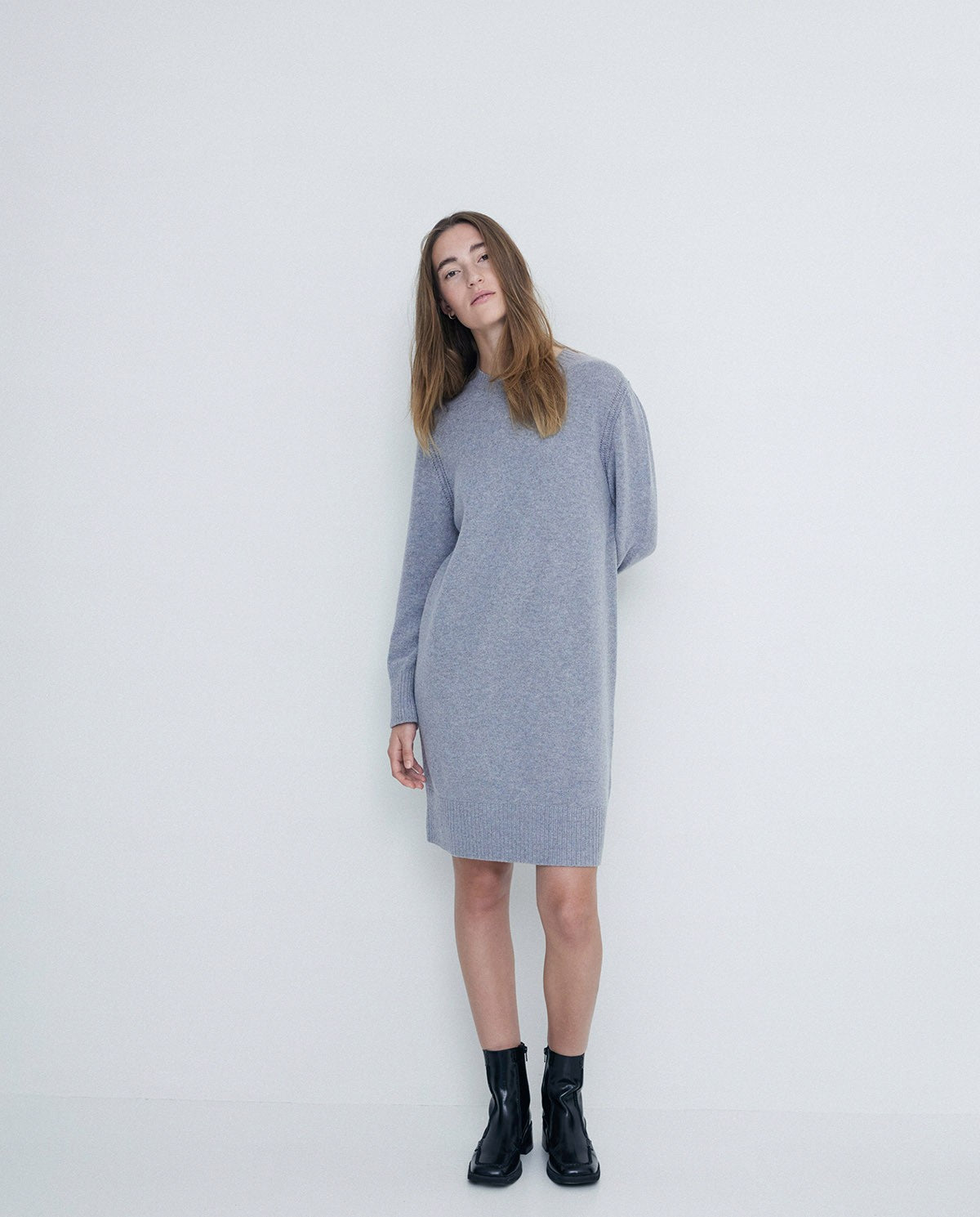 Wool Midi Dress Grey