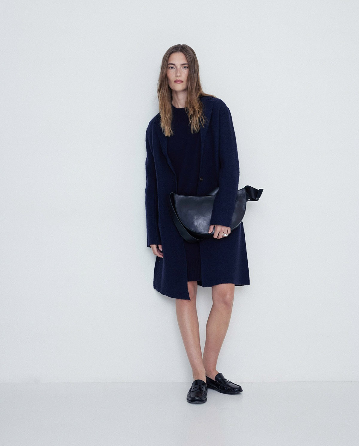 Wool Midi Dress Navy