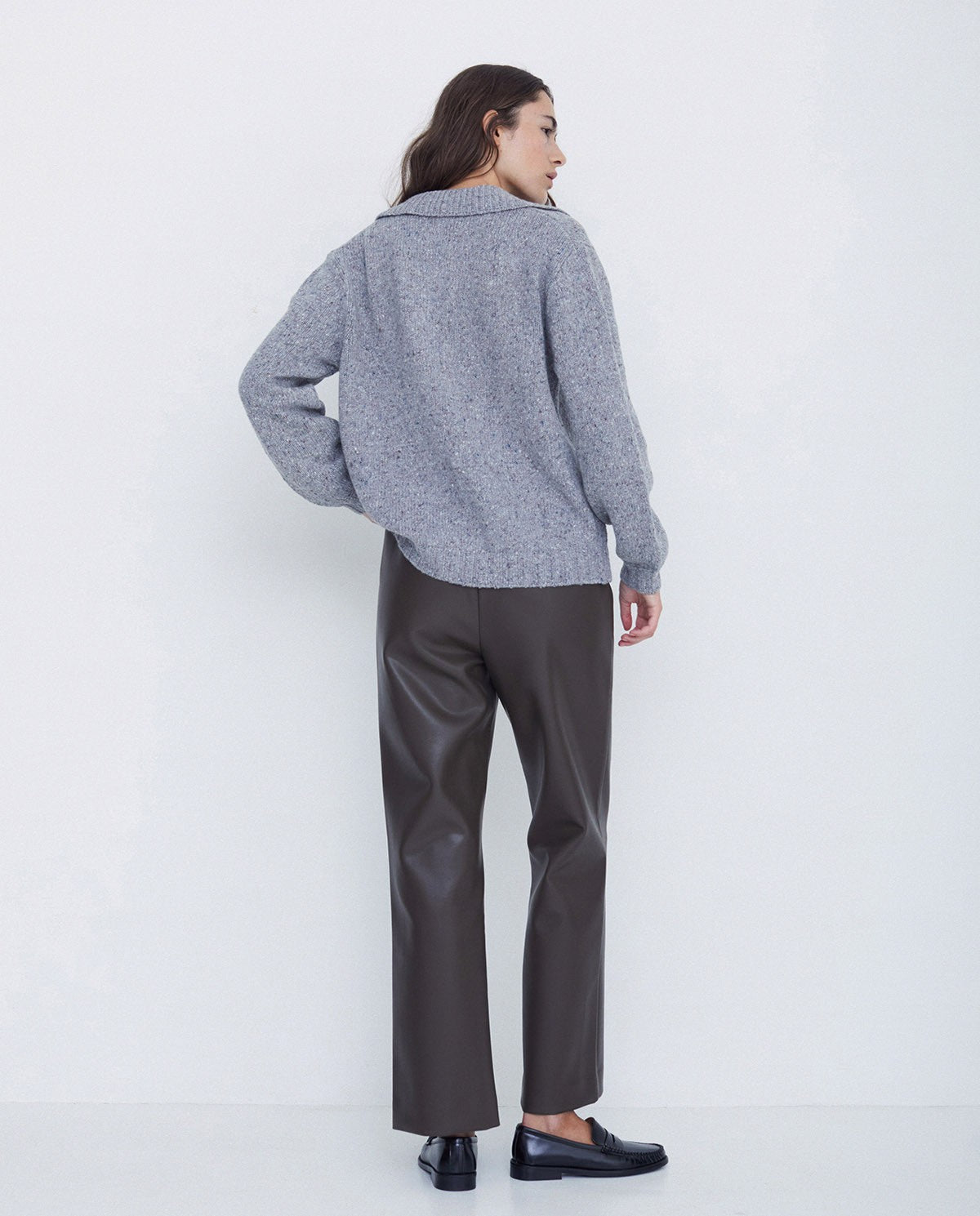 Polo-neck Wool Sweater Grey