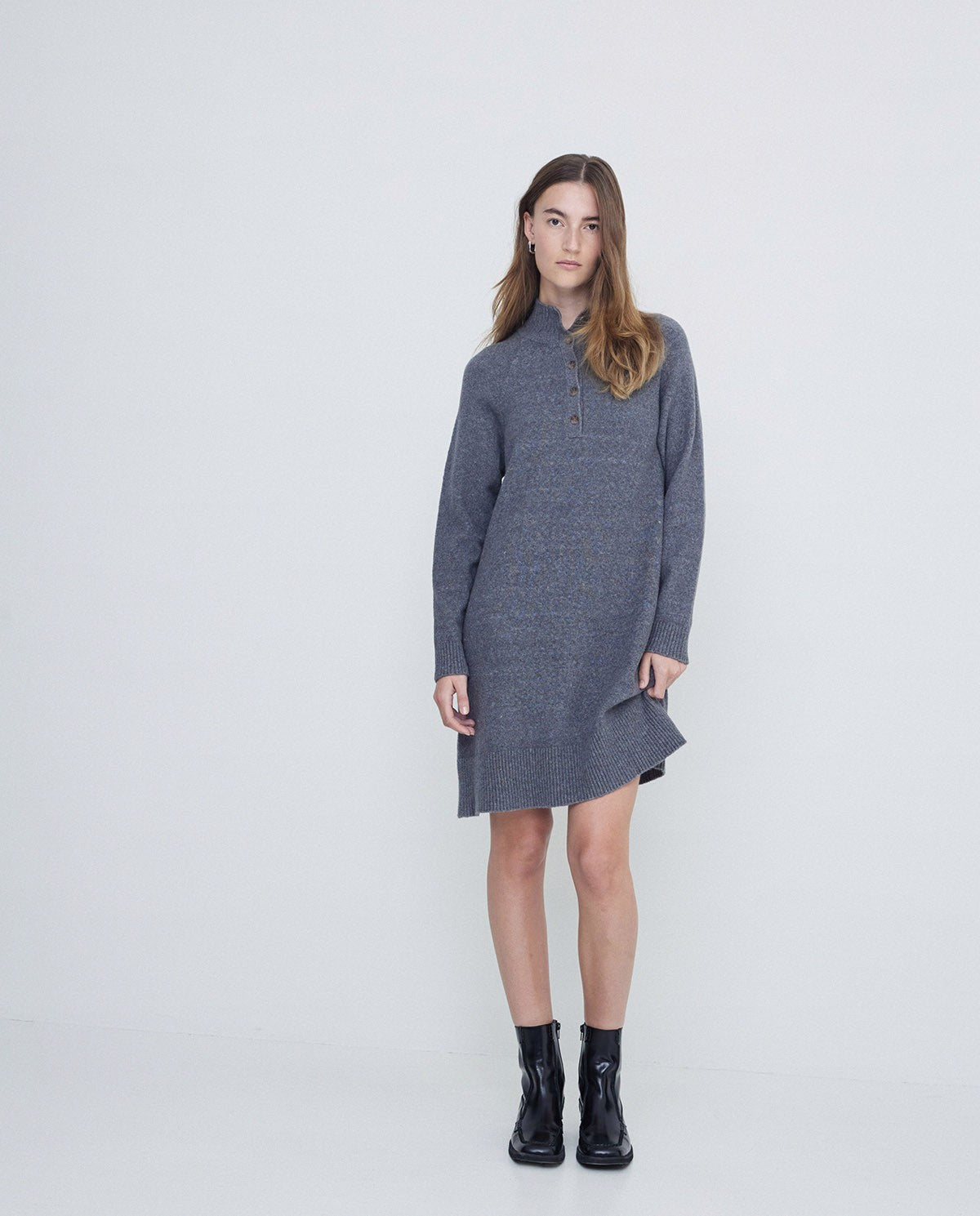 Soft Wool Mini Dress Grey