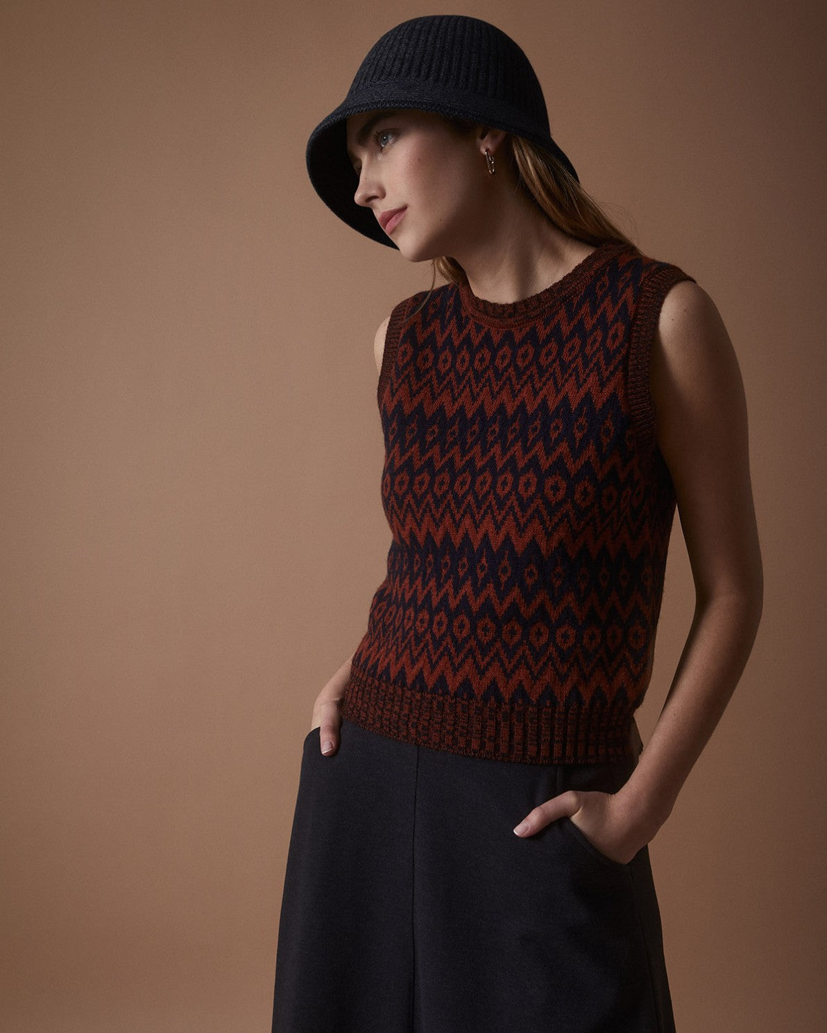 Jacquard Knit Vest