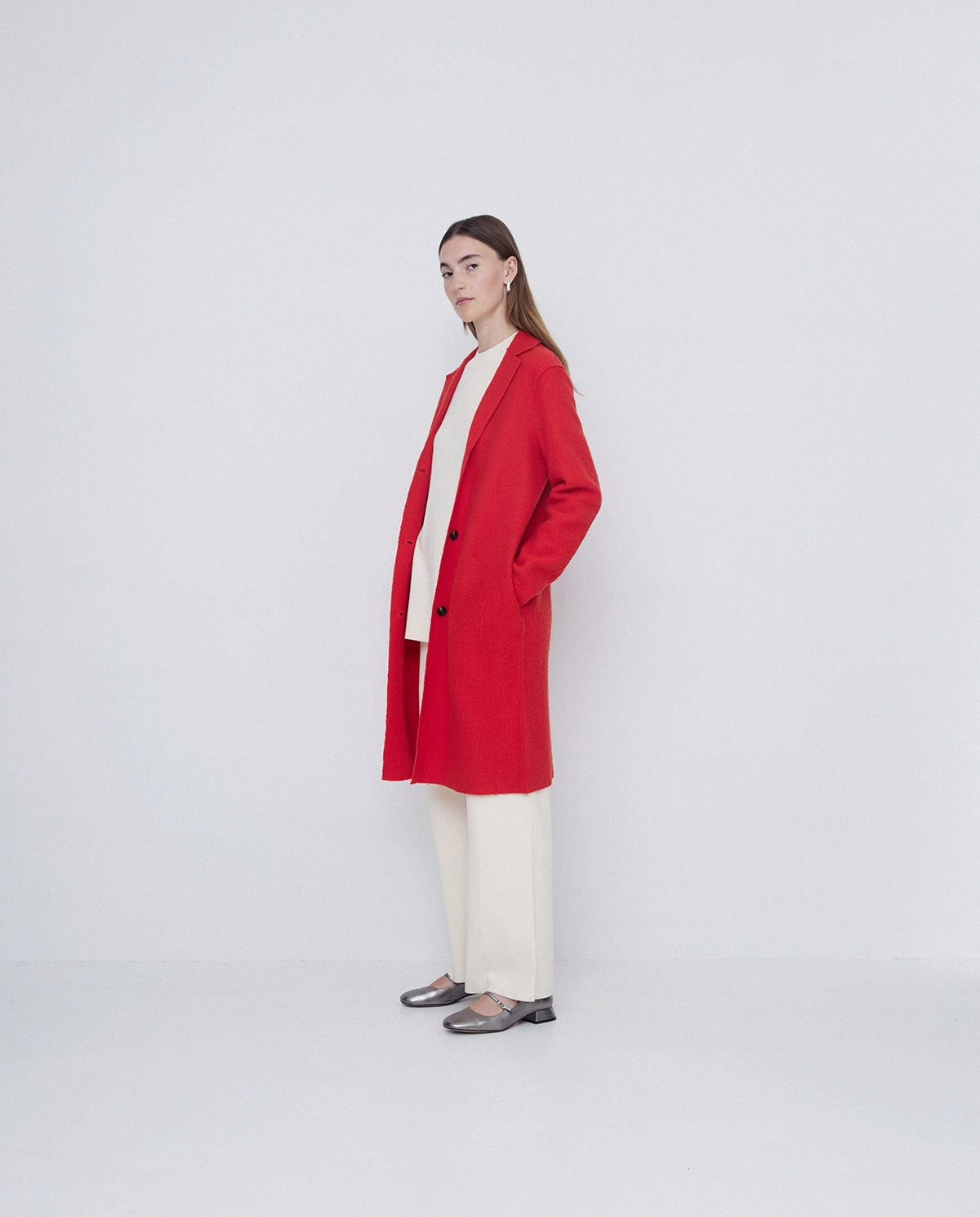 100% Wool Coat Red