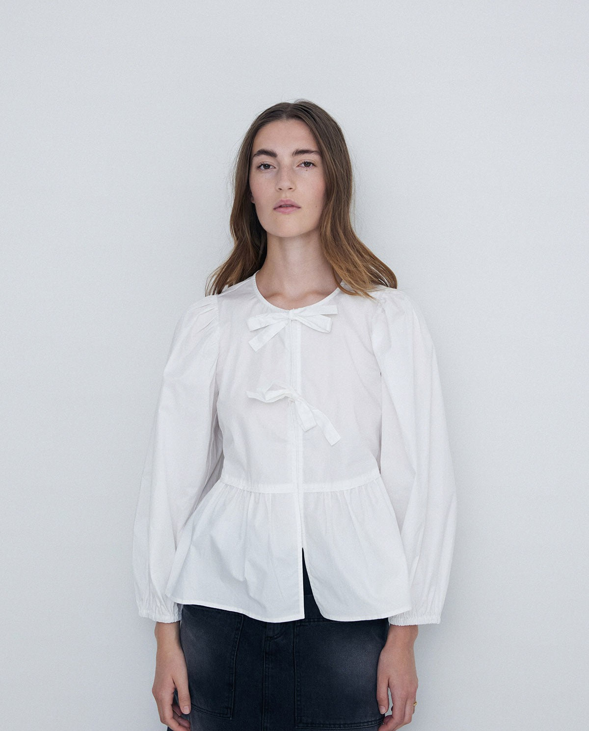 Organic Cotton Ribbon Shirt White