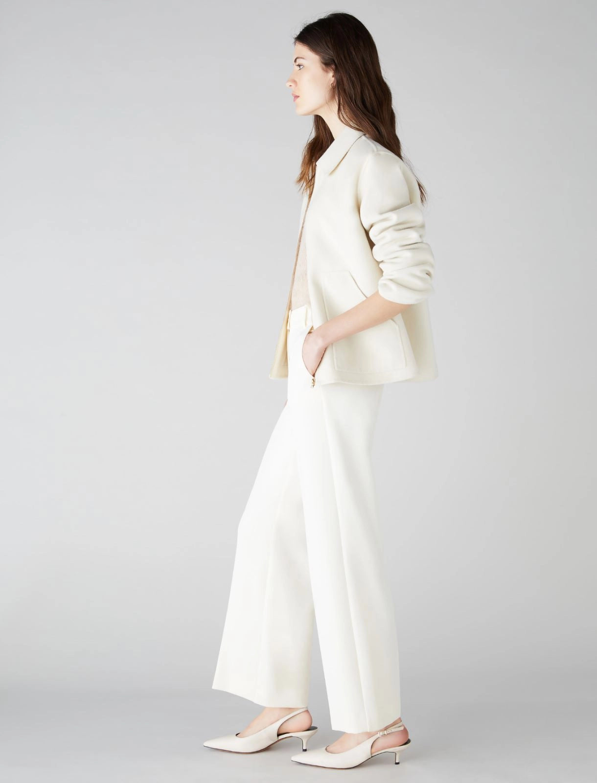 White Straight-Leg Trousers