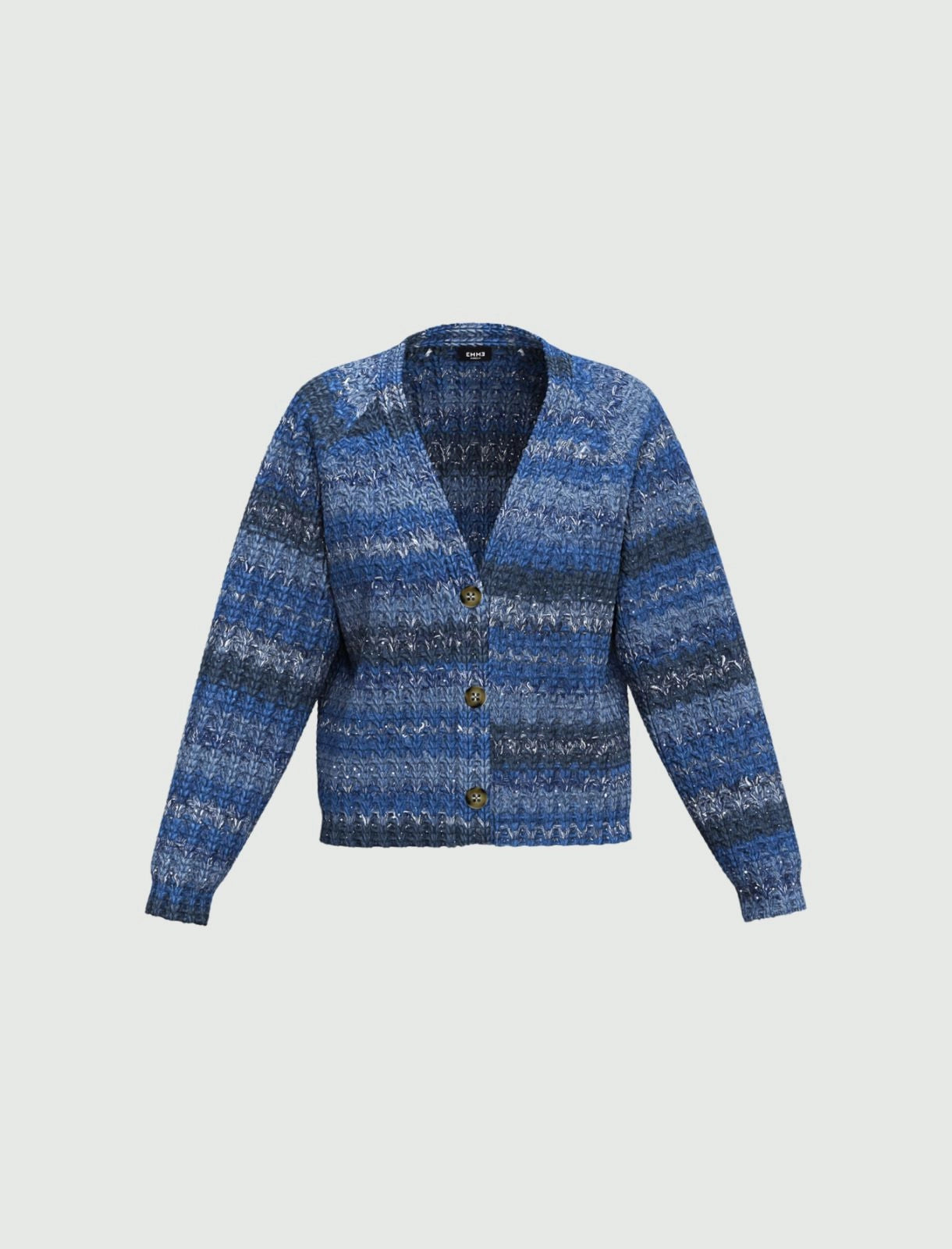 Gradient-Effect Cardigan Blue