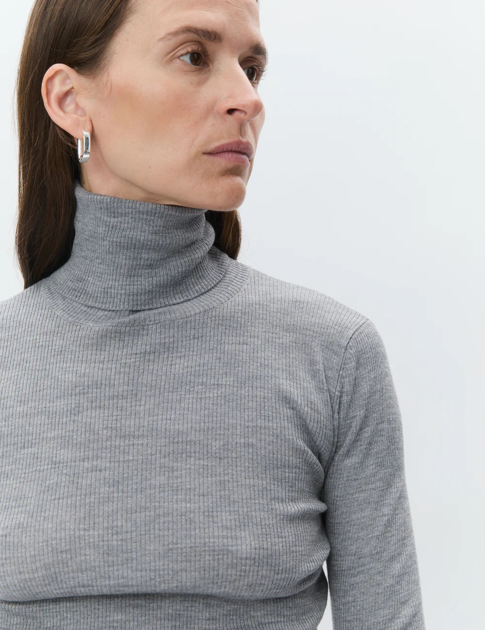 Sierra Roll Neck Knitted Sweater Grey