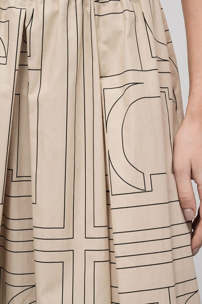 Beige poplin skirt