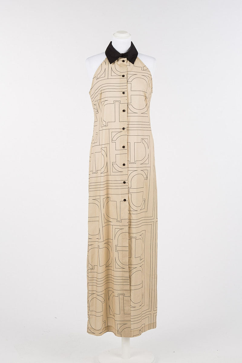 Beige poplin dress